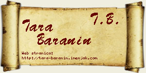 Tara Baranin vizit kartica